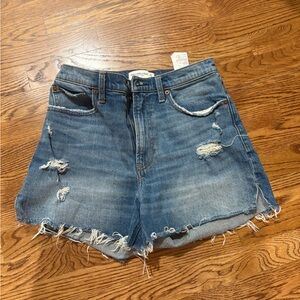 Abercrombie & Fitch Blue Distressed Jean Shorts